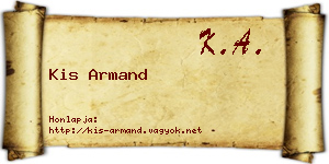 Kis Armand névjegykártya