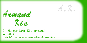 armand kis business card